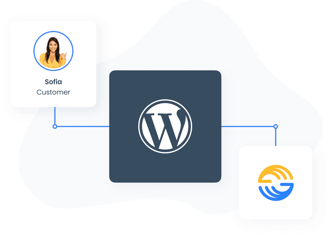 Illustration to represent migrations and transferring of WordPress Website.