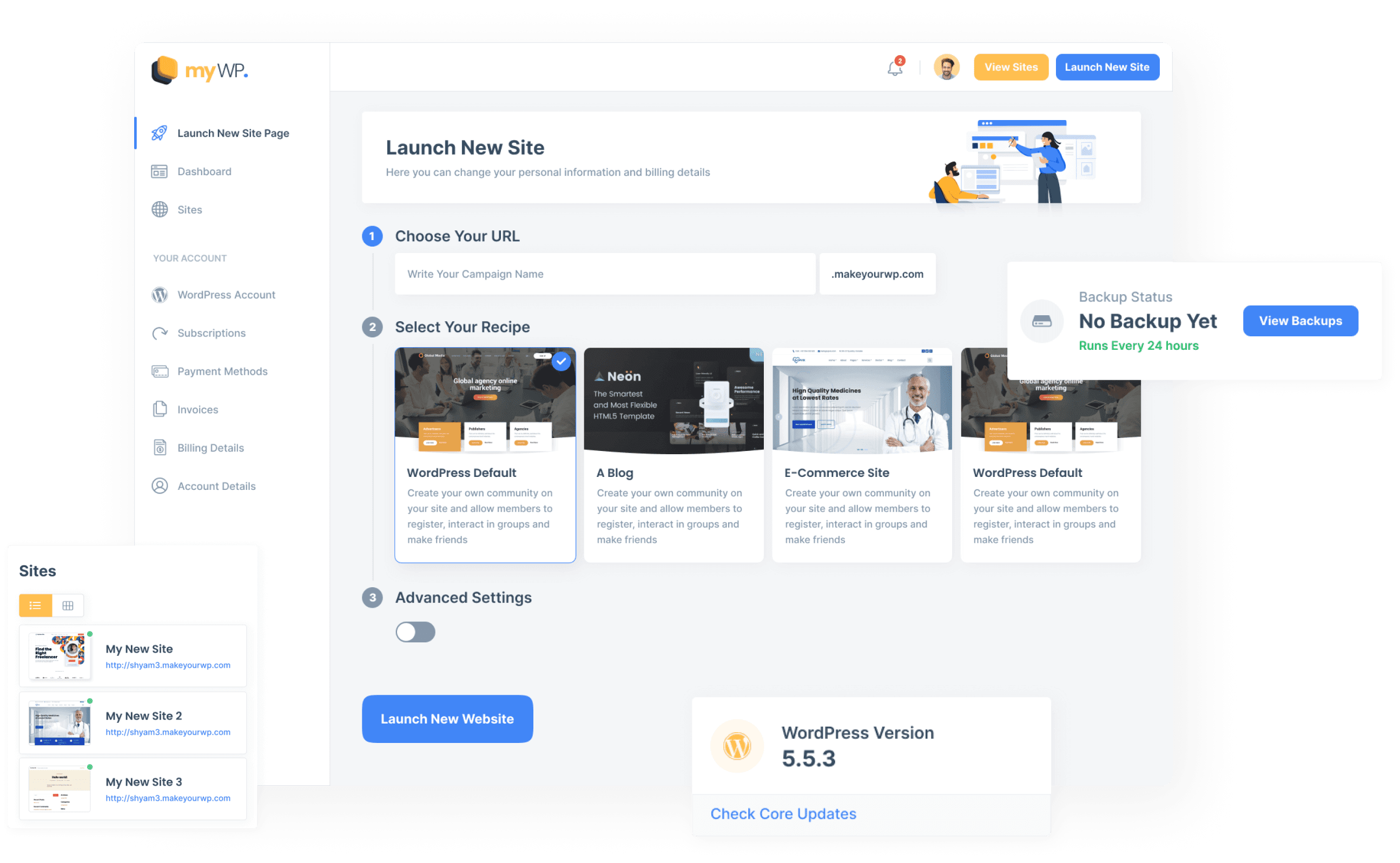 An Image of a WordPress Website Built Using MakeYourWP services